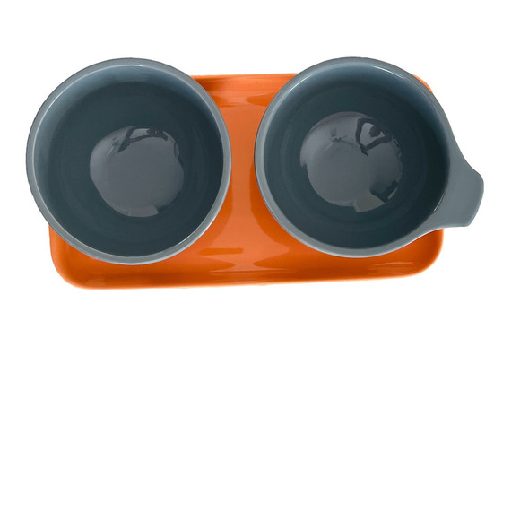 IKEA OMSESIDIG ÖMSESIDIG Tray with 2 Bowls, Orange & Gray (Chips & Dip) - Picture 7 of 7